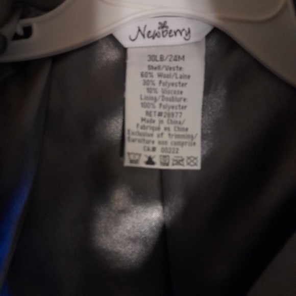 NWT Toddler Newberry 24 months Wool Blend jacket - Picture 4 of 6